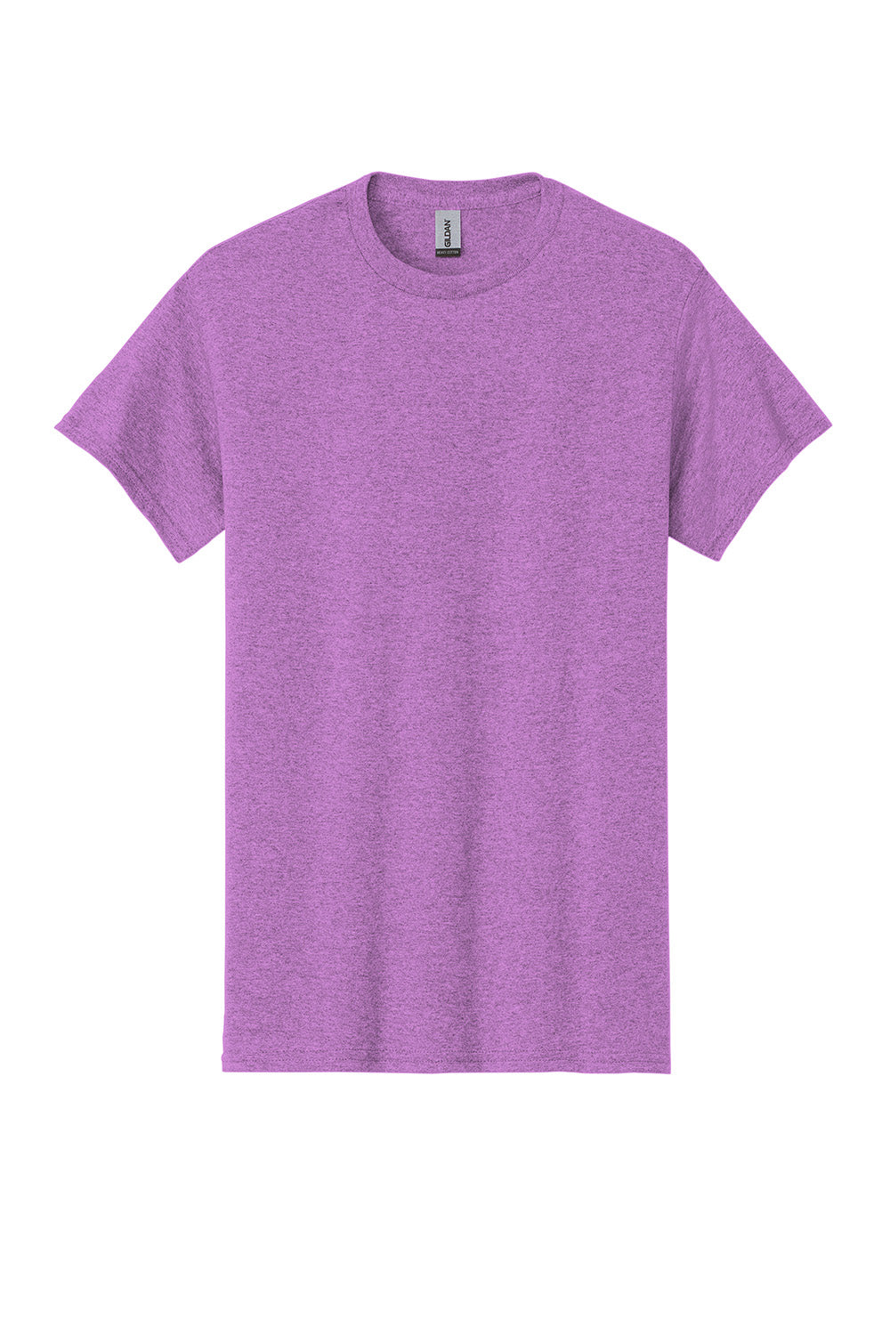 Gildan 5000/G500 Mens Short Sleeve Crewneck T-Shirt Heather Radiant Orchid Purple Flat Front