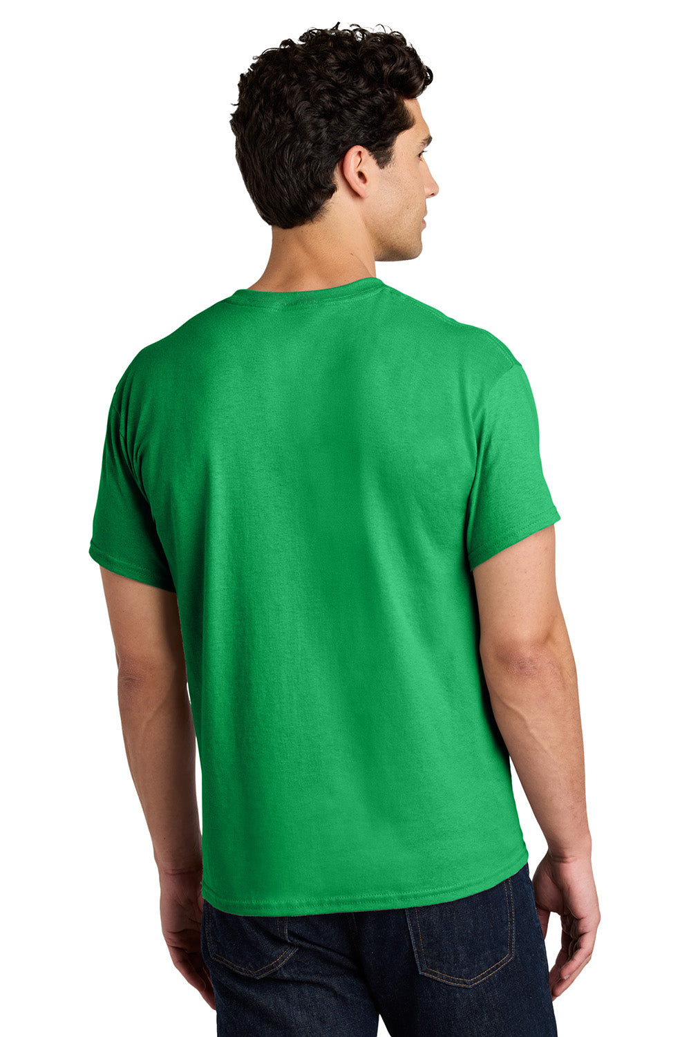 Gildan 5000/G500 Mens Short Sleeve Crewneck T-Shirt Irish Green Model Back