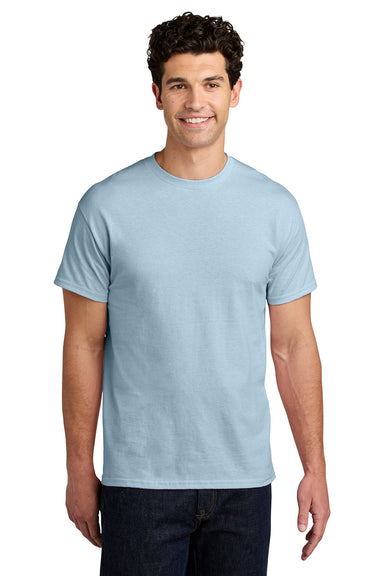 Gildan 5000/G500 Mens Short Sleeve Crewneck T-Shirt Light Blue Model Front