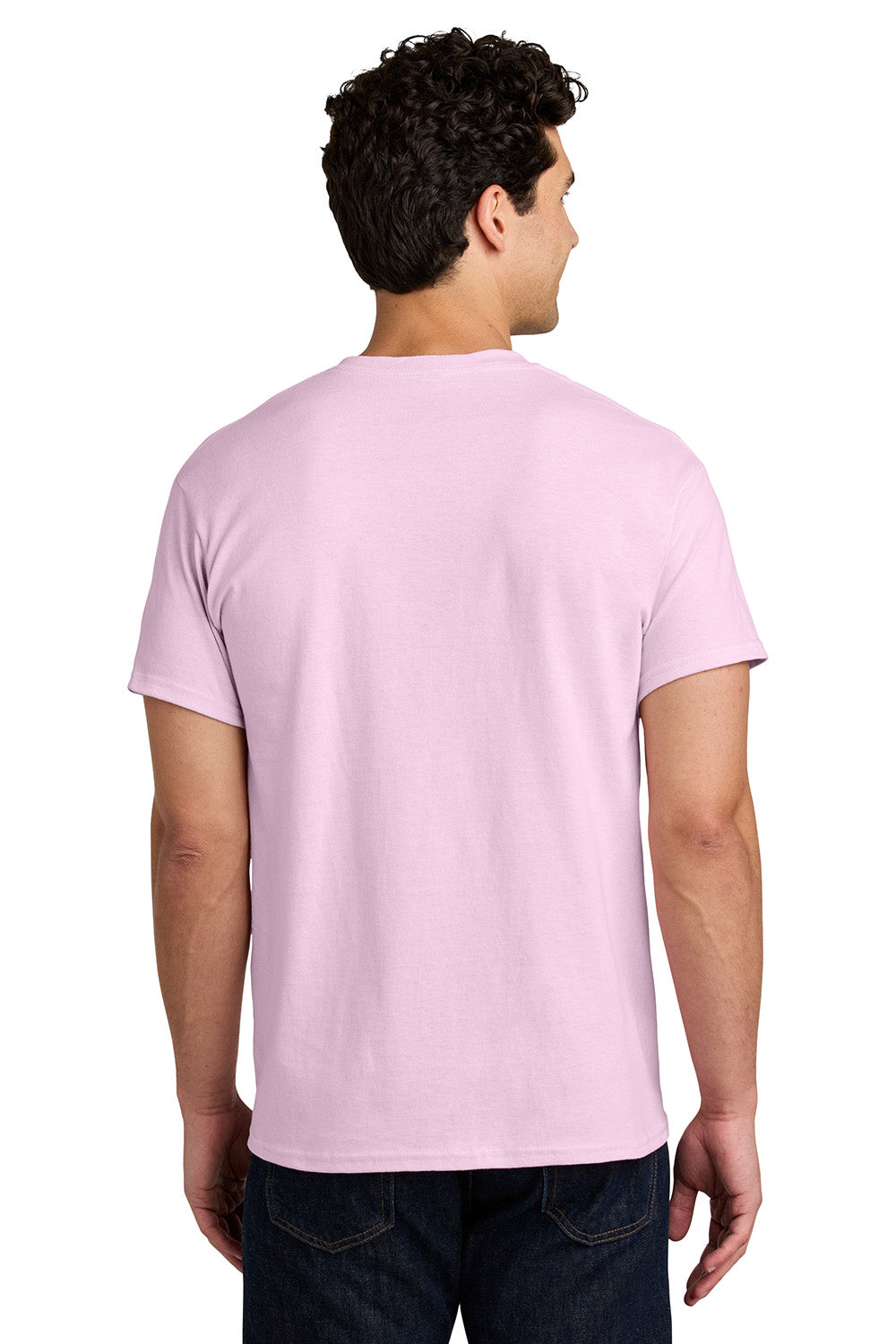 Gildan 5000/G500 Mens Short Sleeve Crewneck T-Shirt Light Pink Model Back