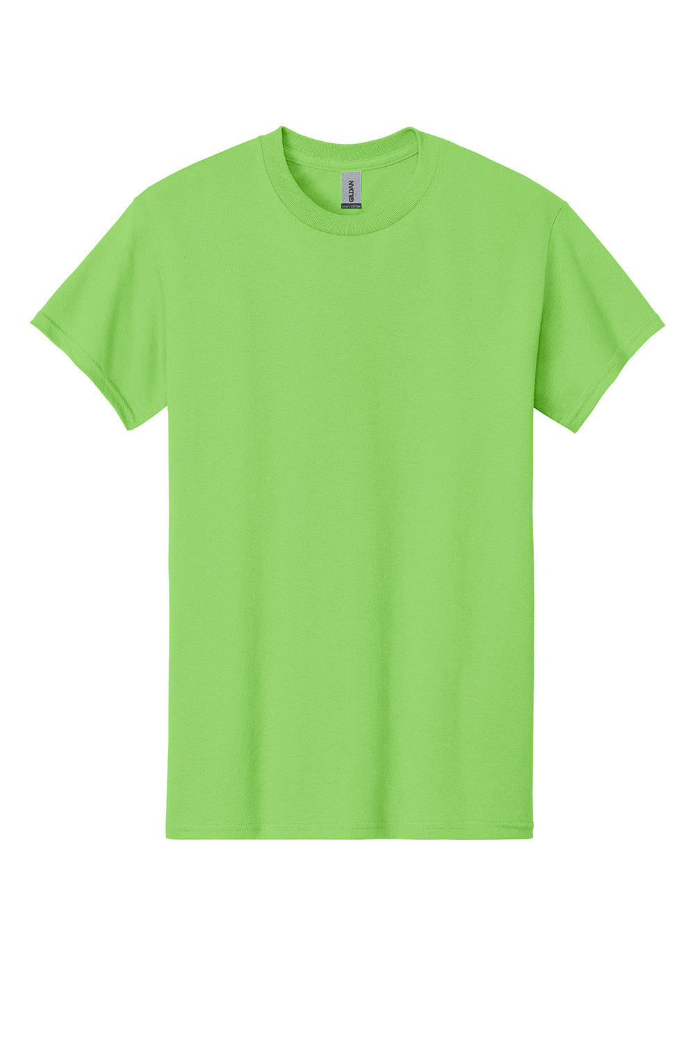 Gildan 5000/G500 Mens Short Sleeve Crewneck T-Shirt Lime Green Flat Front