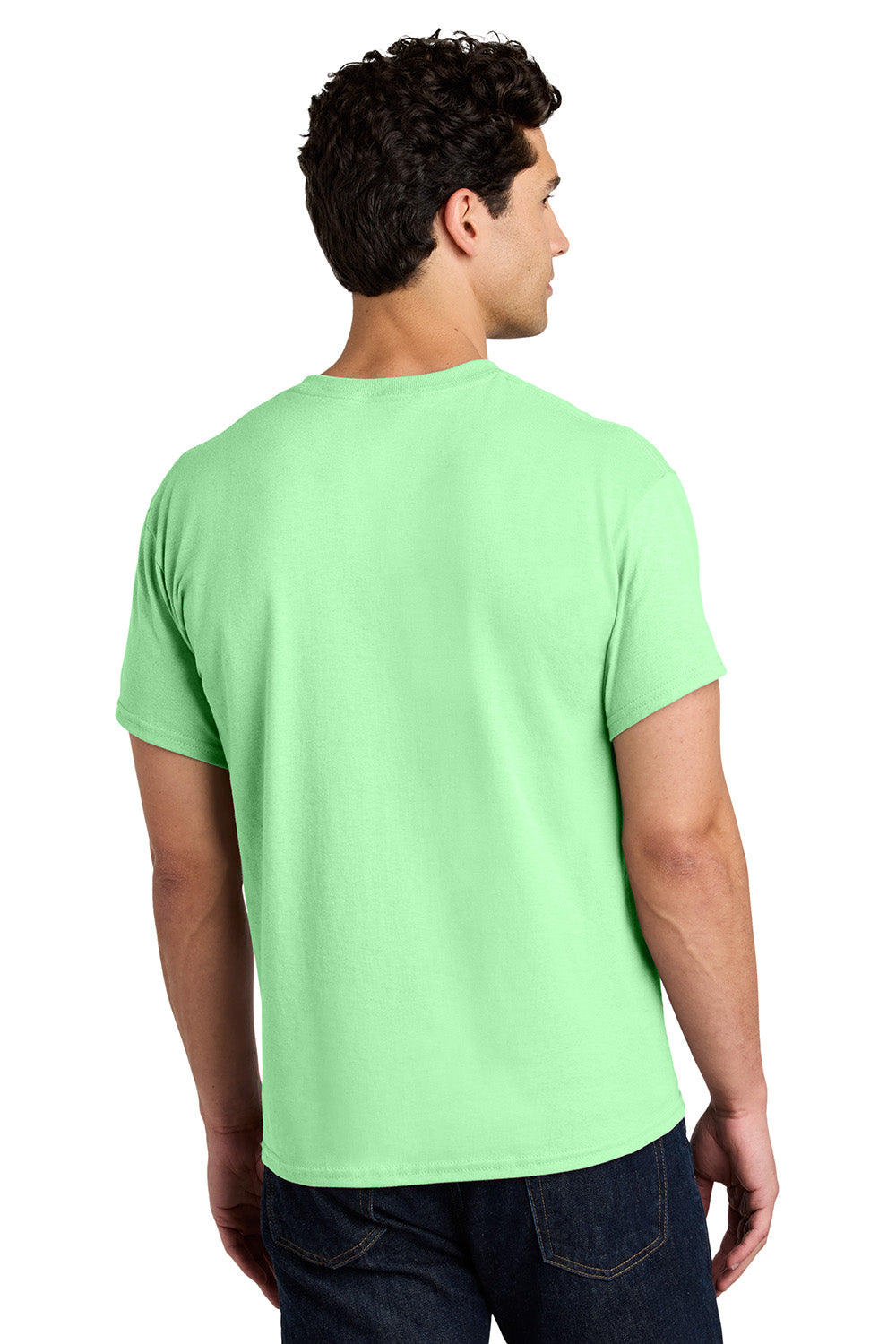 Gildan 5000/G500 Mens Short Sleeve Crewneck T-Shirt Mint Green Model Back