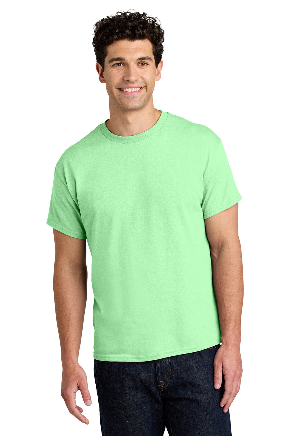 Gildan 5000/G500 Mens Short Sleeve Crewneck T-Shirt Mint Green Model Front