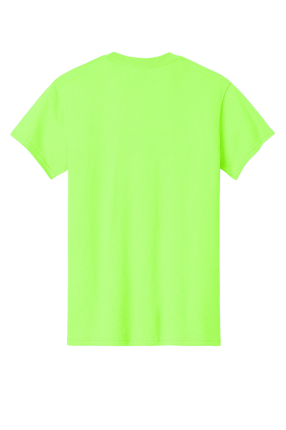 Gildan 5000/G500 Mens Short Sleeve Crewneck T-Shirt Neon Green Flat Back