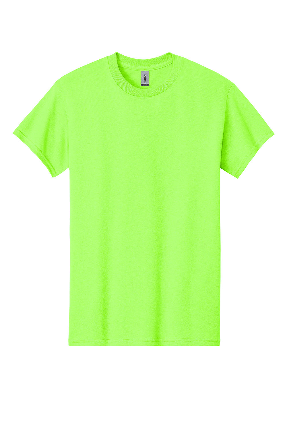 Gildan 5000/G500 Mens Short Sleeve Crewneck T-Shirt Neon Green Flat Front