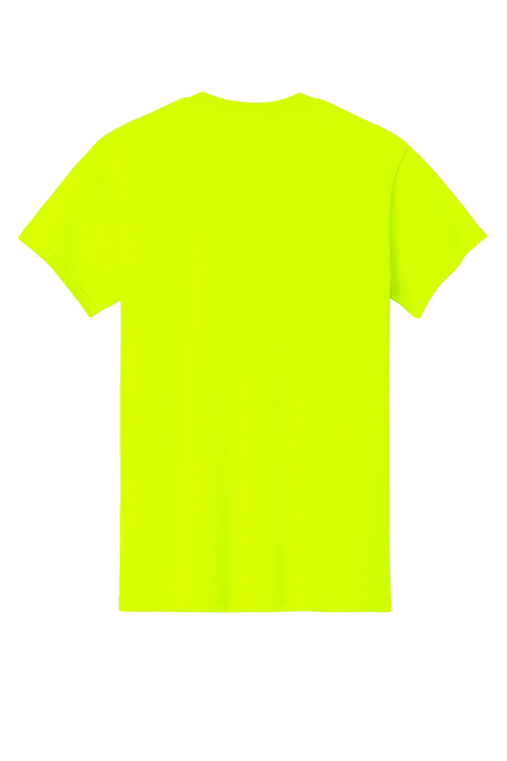 Gildan 5000/G500 Mens Short Sleeve Crewneck T-Shirt Safety Green Flat Back