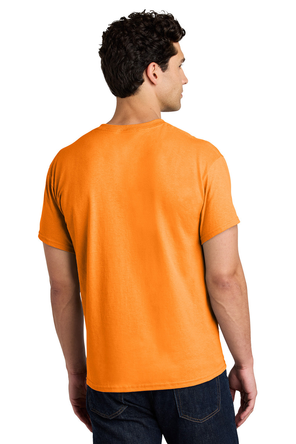 Gildan 5000/G500 Mens Short Sleeve Crewneck T-Shirt Tennessee Orange Model Back