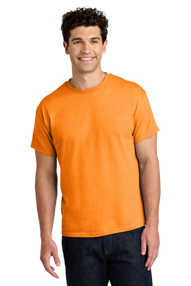 Gildan 5000/G500 Mens Short Sleeve Crewneck T-Shirt Tennessee Orange Model Front