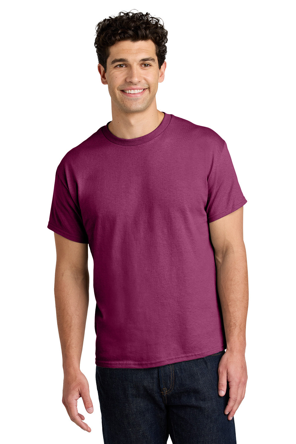 Gildan 5000/G500 Mens Short Sleeve Crewneck T-Shirt Berry Model Front