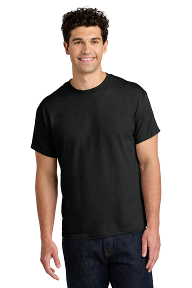 Gildan 5000/G500 Mens Short Sleeve Crewneck T-Shirt Black Model Front