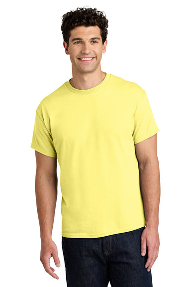 Gildan 5000/G500 Mens Short Sleeve Crewneck T-Shirt Cornsilk Yellow Model Front