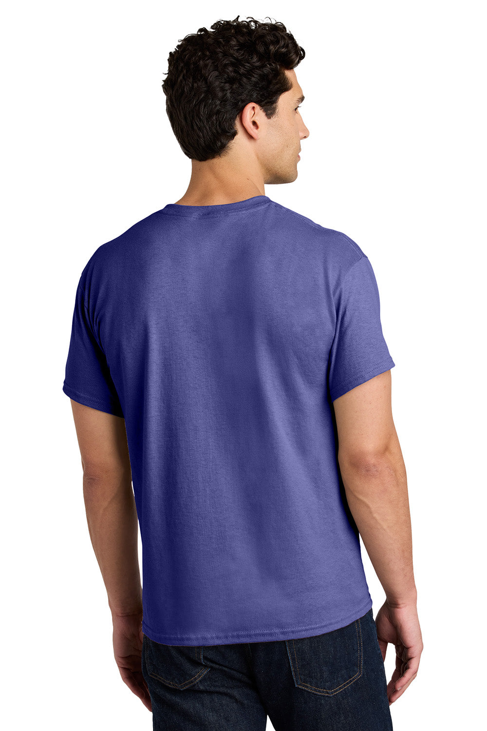 Gildan 5000/G500 Mens Short Sleeve Crewneck T-Shirt Lilac Purple Model Back