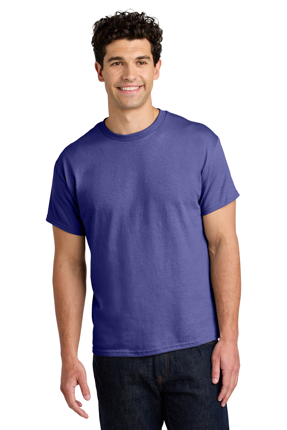 Gildan 5000/G500 Mens Short Sleeve Crewneck T-Shirt Lilac Purple Model Front