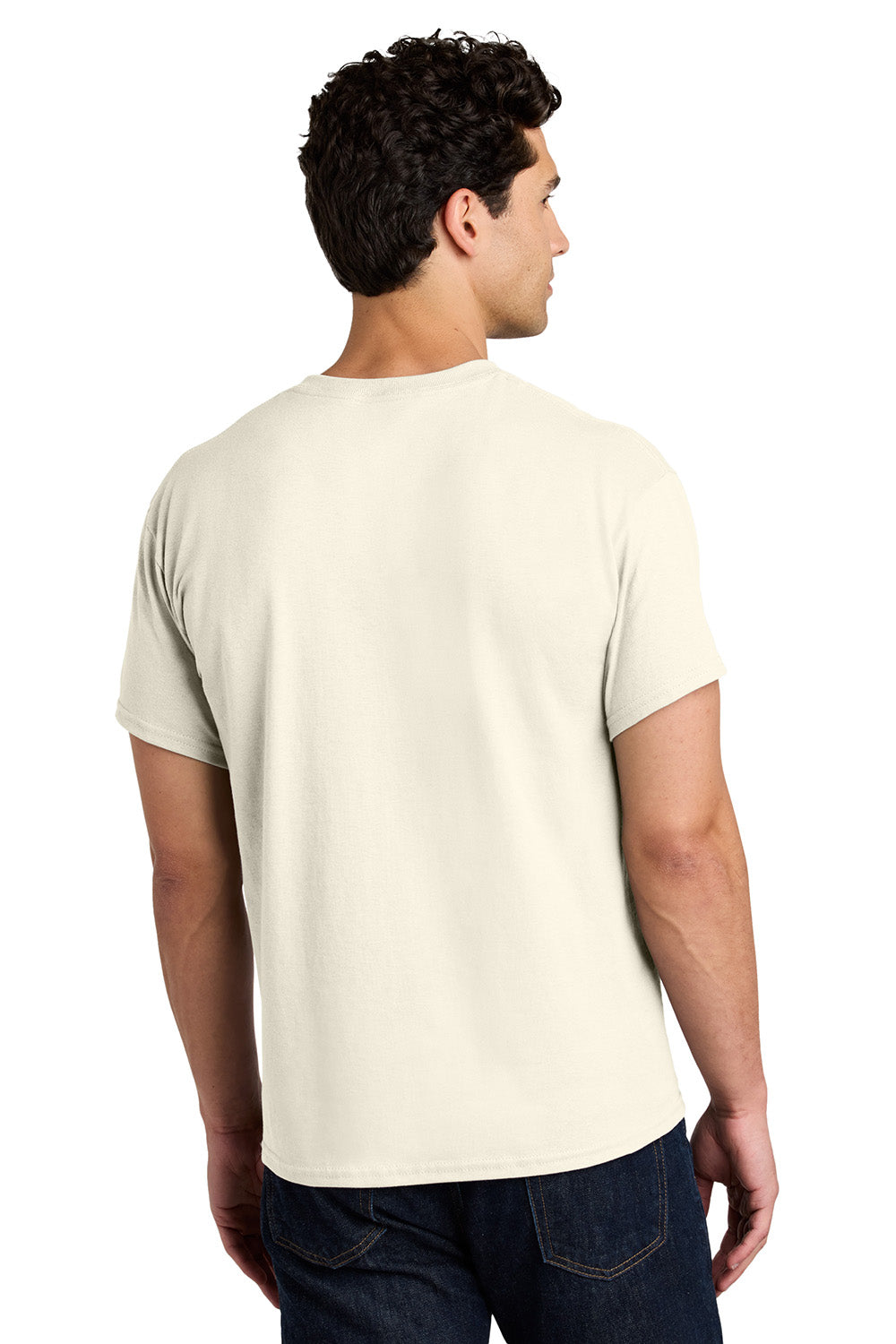 Gildan 5000/G500 Mens Short Sleeve Crewneck T-Shirt Natural Model Back