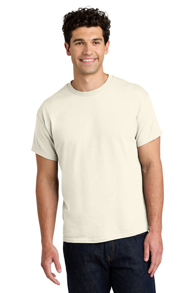 Gildan 5000/G500 Mens Short Sleeve Crewneck T-Shirt Natural Model Front