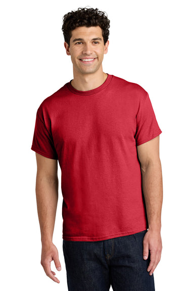 Gildan 5000/G500 Mens Short Sleeve Crewneck T-Shirt Red Model Front