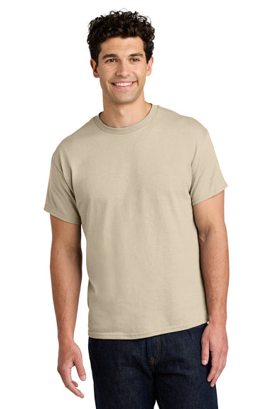 Gildan 5000/G500 Mens Short Sleeve Crewneck T-Shirt Sand Model Front