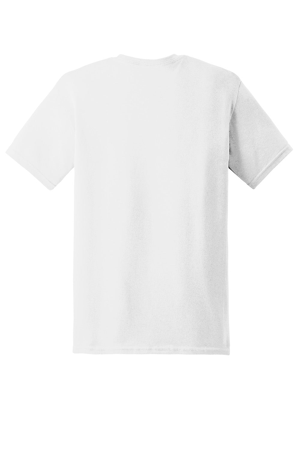 Gildan 5000/G500 Mens Short Sleeve Crewneck T-Shirt White Flat Back