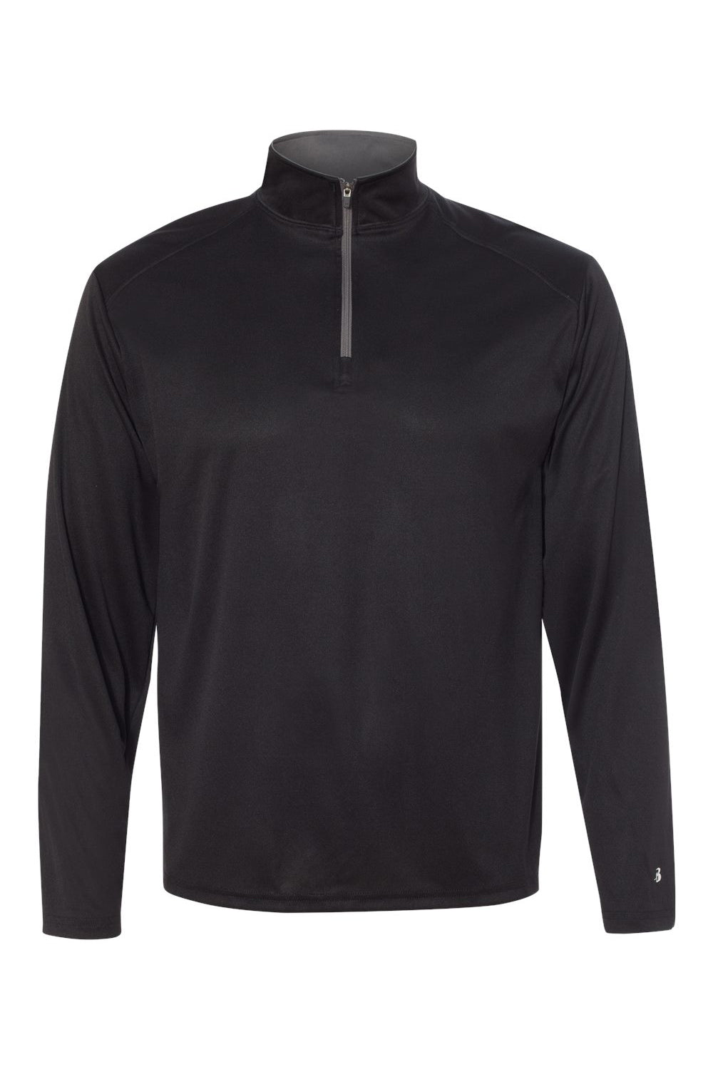 Badger 4102 Mens B-Core Moisture Wicking 1/4 Zip Pullover Black/Graphite Grey Flat Front