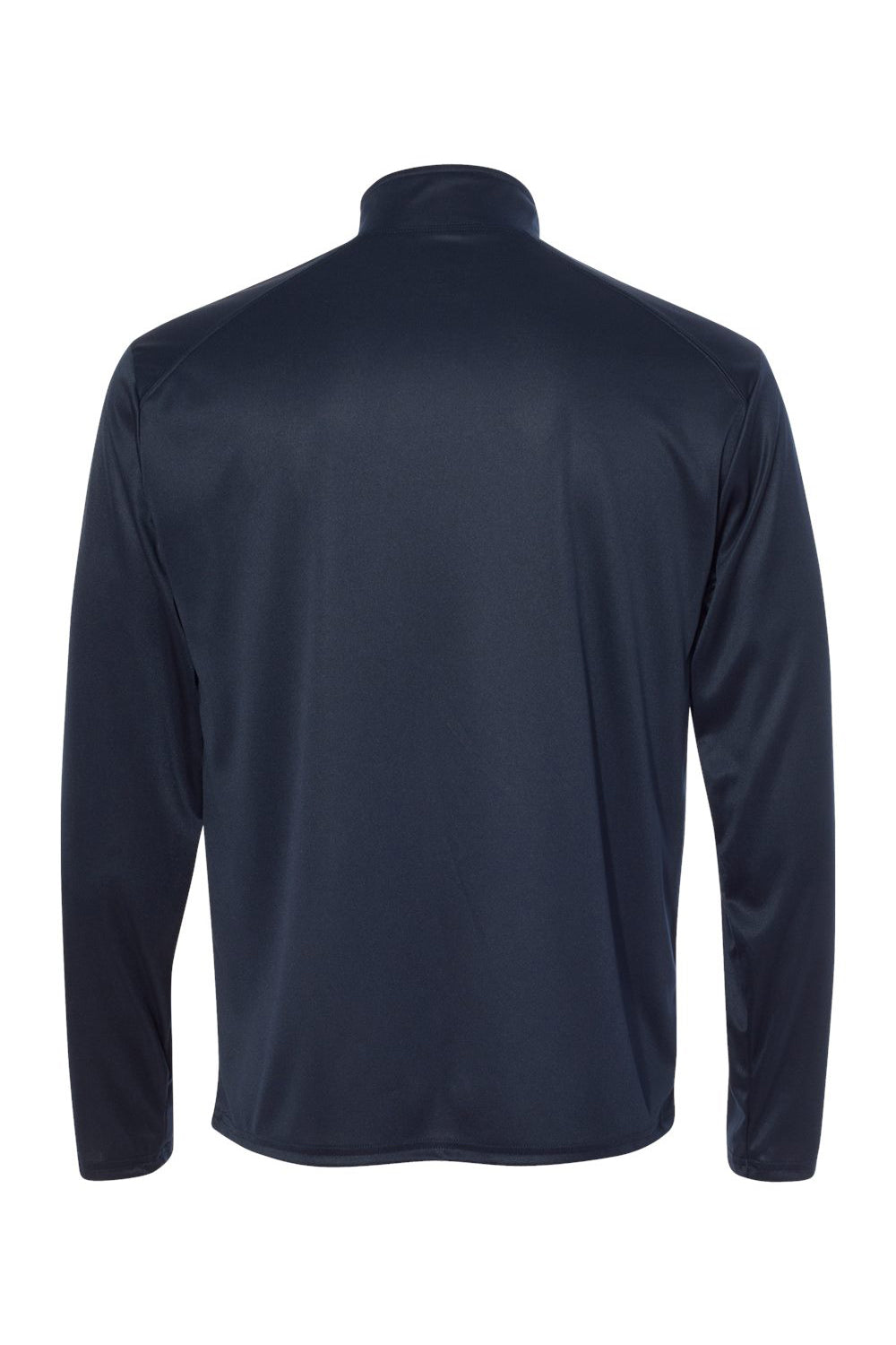 Badger 4102 Mens B-Core Moisture Wicking 1/4 Zip Pullover Navy Blue/Graphite Grey Flat Back