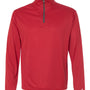 Badger Mens B-Core Moisture Wicking 1/4 Zip Sweatshirt - Red/Graphite Grey