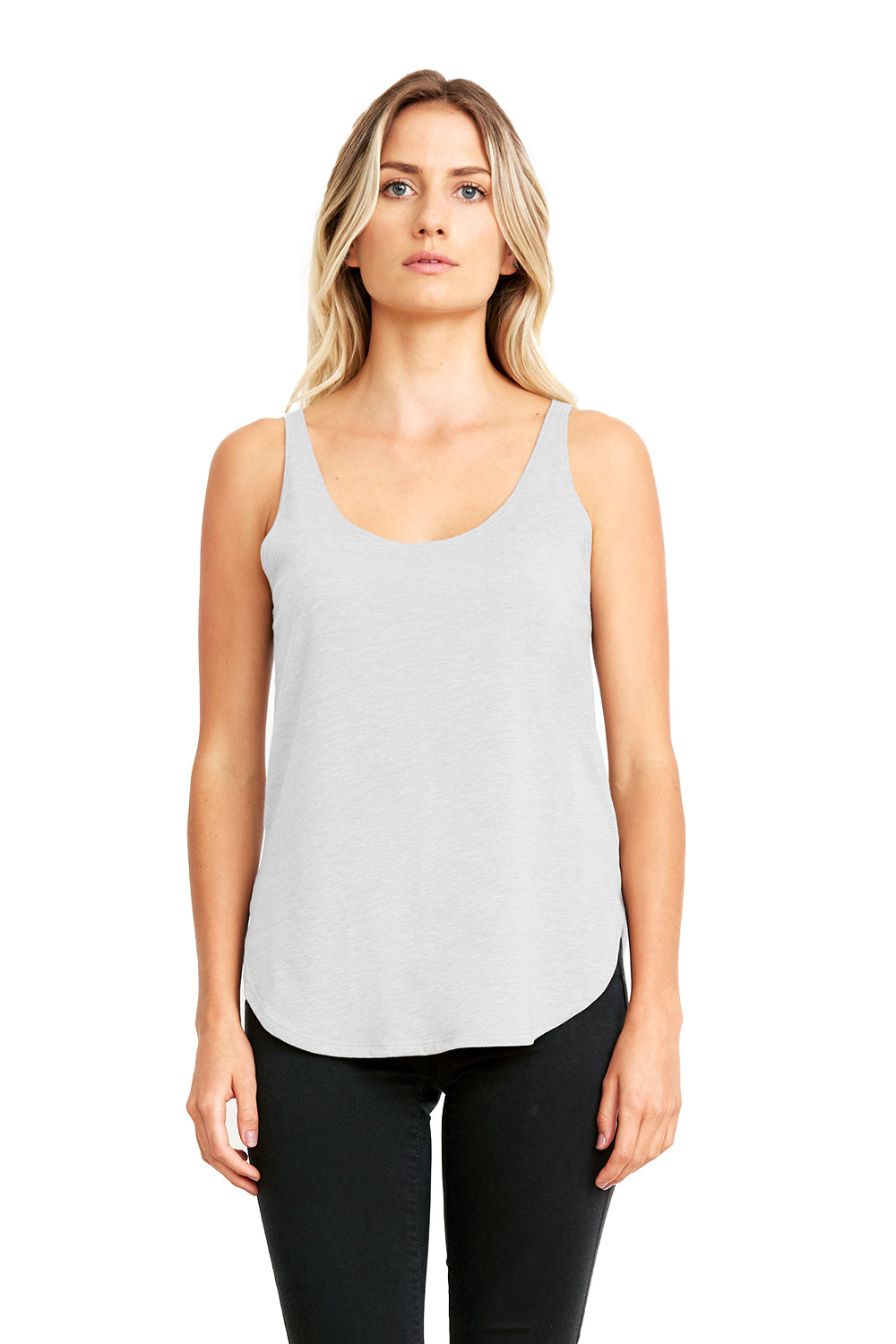 Next Level 5033 Womens Festival Tank Top White Model Front