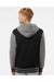 Independent Trading Co. IND45UVZ Mens Varsity Full Zip Hooded Sweatshirt Hoodie Black/Heather Gunmetal Grey Model Back