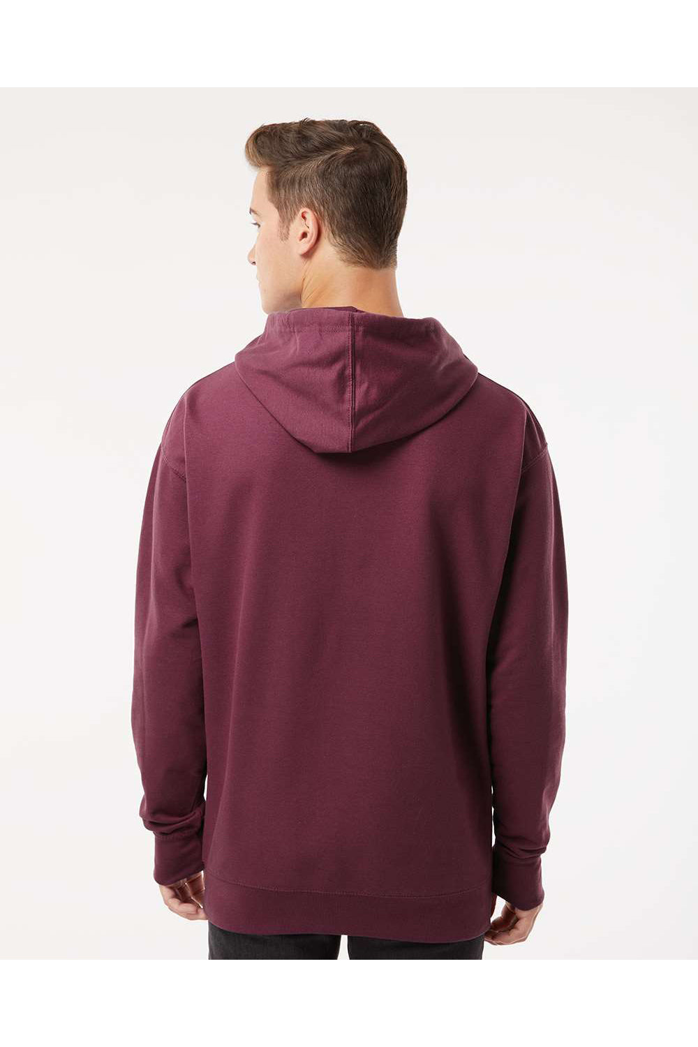 Independent Trading Co. SS4500 Mens Hooded Sweatshirt Hoodie Maroon Model Back