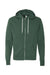 Independent Trading Co. AFX90UNZ Mens Full Zip Hooded Sweatshirt Hoodie Alpine Green Flat Front