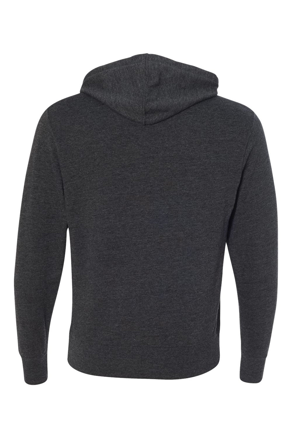 Independent Trading Co. PRM90HT Mens French Terry Hooded Sweatshirt Hoodie Heather Charcoal Grey Flat Back