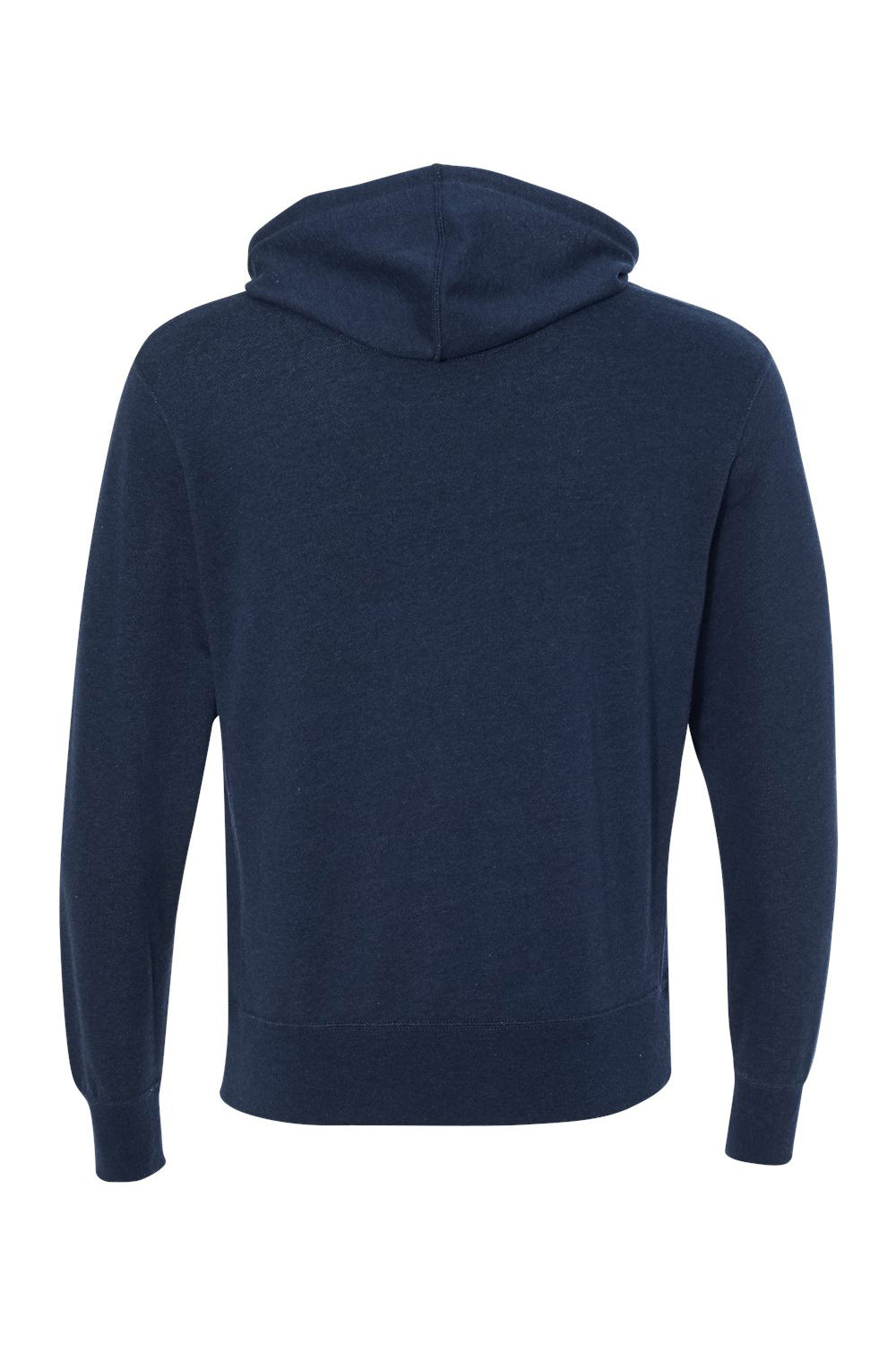 Independent Trading Co. PRM90HT Mens French Terry Hooded Sweatshirt Hoodie Heather Navy Blue Flat Back