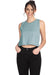 Next Level 5083 Womens Festival Cropped Tank Top Stonewashed Denim Blue Model Front