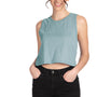 Next Level Womens Festival Cropped Tank Top - Stonewashed Denim Blue