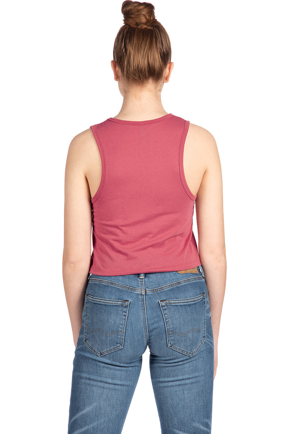 Next Level 5083 Womens Festival Cropped Tank Top Smoked Paprika Model Back