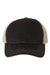 Richardson 111 Mens Garment Washed Trucker Hat Black/Khaki Flat Front