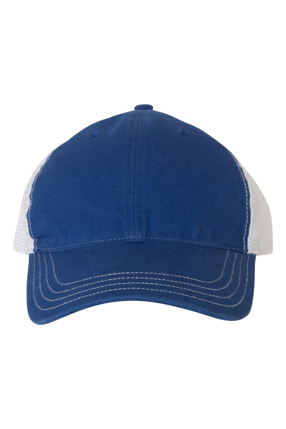 Richardson 111 Mens Garment Washed Trucker Hat Royal Blue/White Flat Front