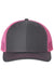 Richardson 112 Mens Snapback Trucker Hat Charcoal Grey/Neon Pink Flat Front