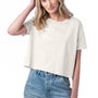 Alternative Womens Headliner Cropped Go To Short Sleeve Crewneck T-Shirt - Natural