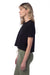 Alternative 5114C Womens Headliner Cropped Go To Short Sleeve Crewneck T-Shirt Black Model Side