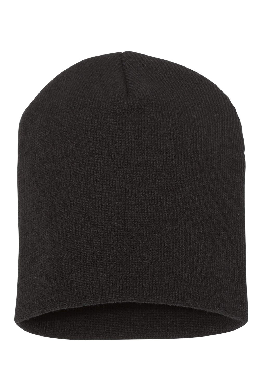 Yupoong 1500KC Mens Beanie Black Flat Front