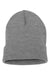 Yupoong 1501KC Mens Cuffed Beanie Heather Grey Flat Front