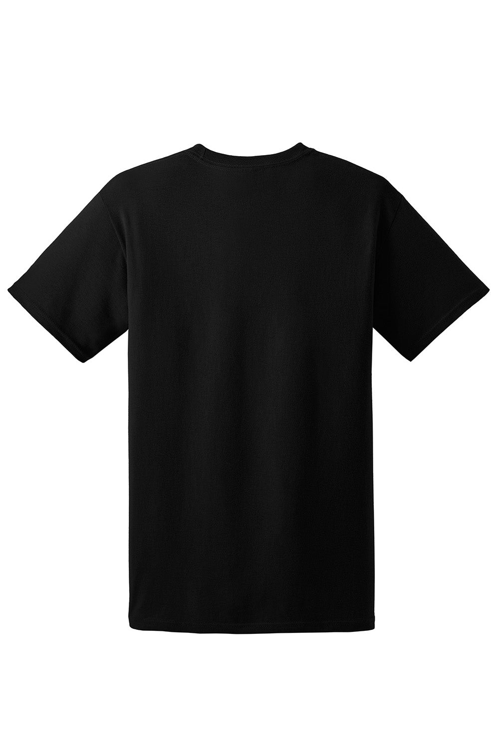 Hanes 5170 Mens EcoSmart Short Sleeve Crewneck T-Shirt Black Flat Back