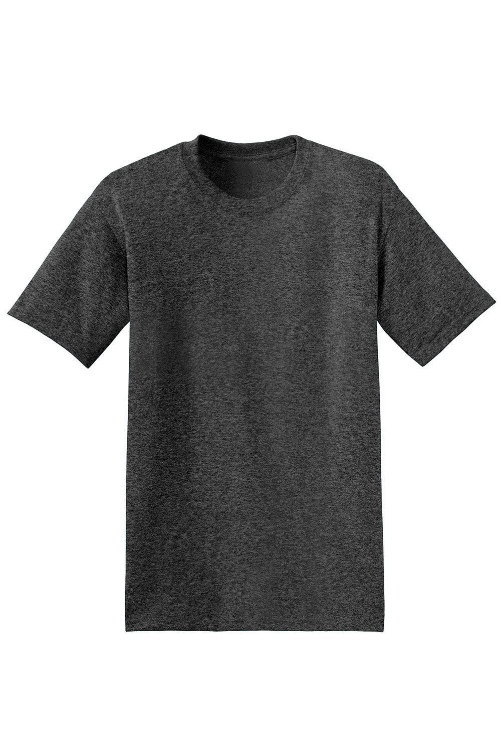 Hanes 5170 Mens EcoSmart Short Sleeve Crewneck T-Shirt Heather Charcoal Grey Flat Front