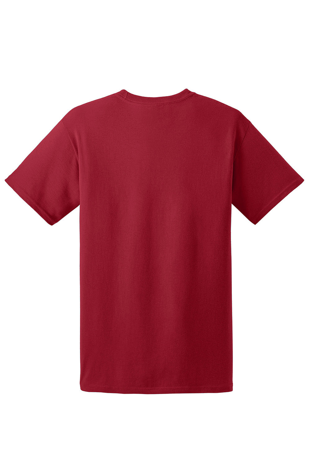 Hanes 5170 Mens EcoSmart Short Sleeve Crewneck T-Shirt Deep Red Flat Back