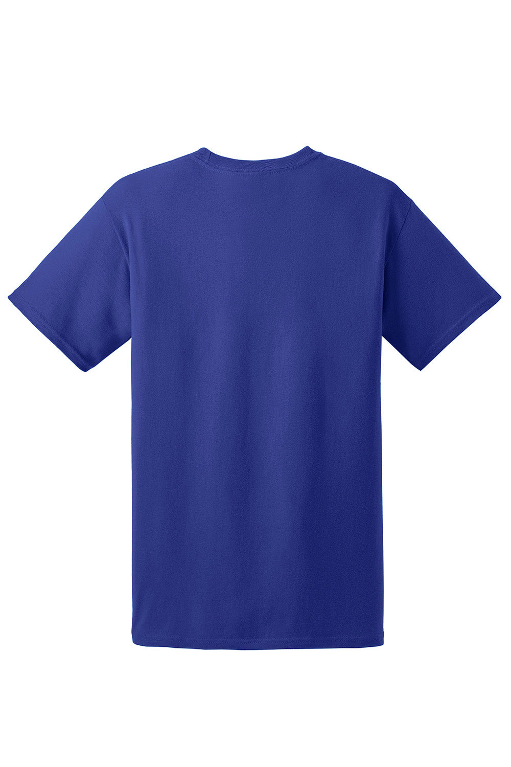 Hanes 5170 Mens EcoSmart Short Sleeve Crewneck T-Shirt Deep Royal Blue Flat Back