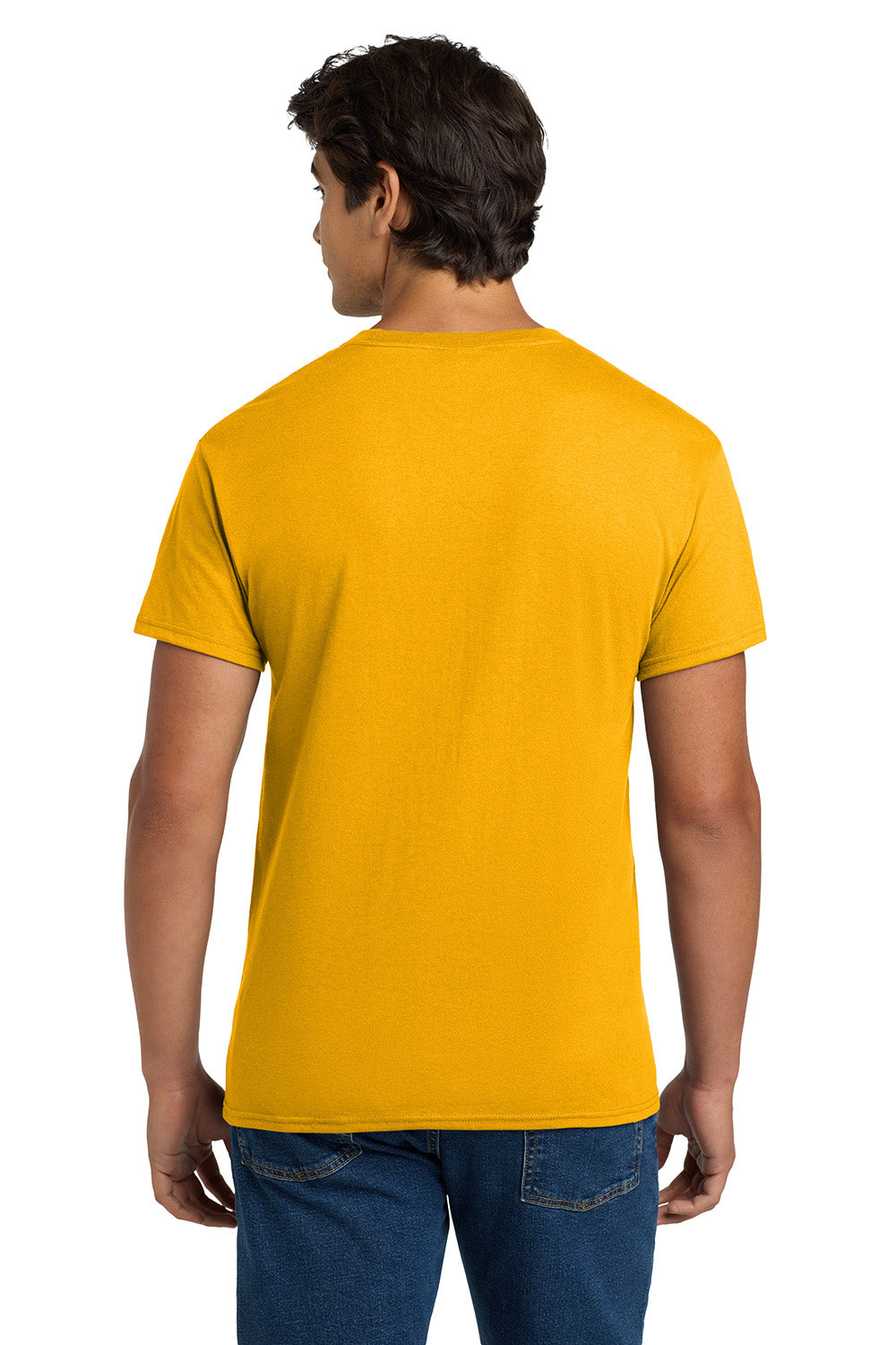 Hanes 5170 Mens EcoSmart Short Sleeve Crewneck T-Shirt Gold Model Back