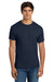 Hanes 5170 Mens EcoSmart Short Sleeve Crewneck T-Shirt Heather Navy Blue Model Front