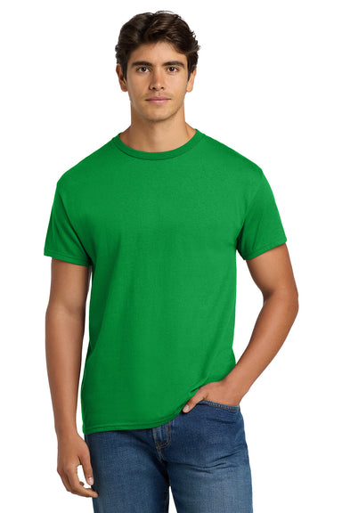 Hanes 5170 Mens EcoSmart Short Sleeve Crewneck T-Shirt Kelly Green Model Front