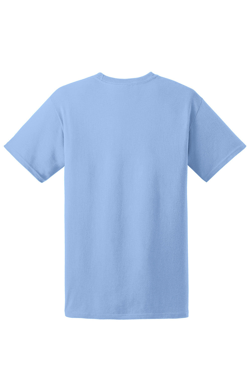 Hanes 5170 Mens EcoSmart Short Sleeve Crewneck T-Shirt Light Blue Flat Back