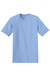 Hanes 5170 Mens EcoSmart Short Sleeve Crewneck T-Shirt Light Blue Flat Front